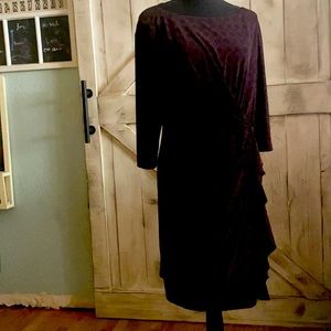 Black and Wine Red patterned Ralph Lauren Dress